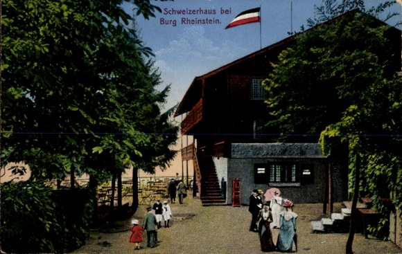 Postcard Trechtingshausen am Rhein, Swiss House near Rheinstein Castle