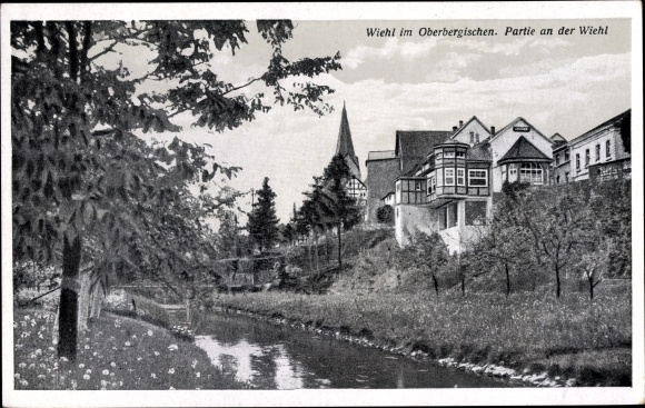 Postcard Wiehl in the Oberberg district, lot at the Wiehl, settlement