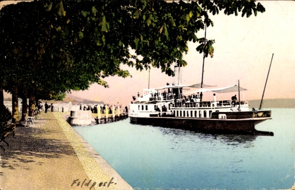Ak Meersburg am Bodensee, Hafen, Dampfer