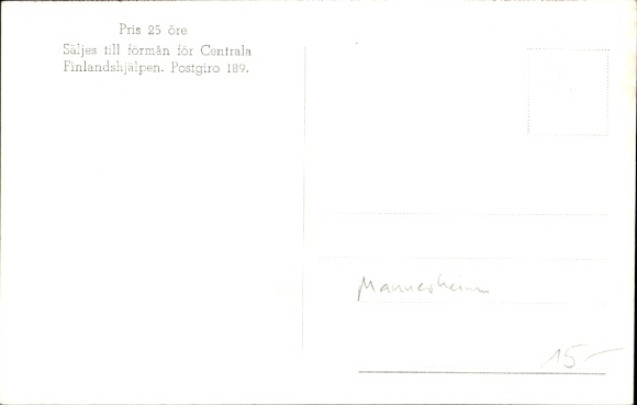 Postcard Carl Gustaf Emil Mannerheim, President of Finland