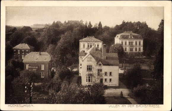 Postcard Hückeswagen in the Oberberg district, villas on the Bachstrasse