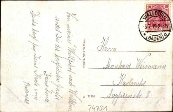 Postcard Walldürn in the Odenwald, general view from the valley