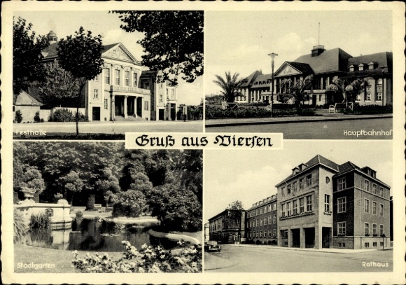 PC Viersen in North Rhine Westphalia, city garden, main station, town hall, PC from Viersen