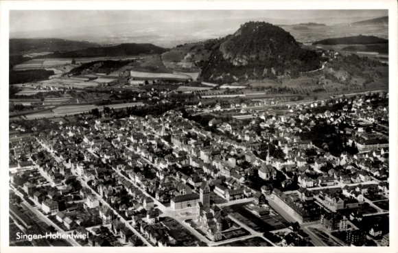Postcard Singen Hohentwiel Baden Württemberg, aerial photograph