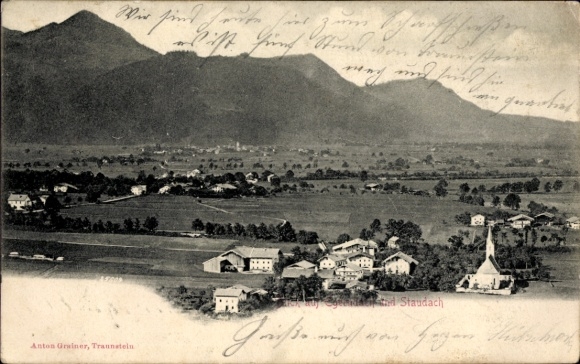 Postcard Staudach Egerndach in Upper Bavaria, general view