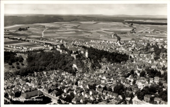 Ak Heidenheim an der Brenz Württemberg, Fliegeraufnahme