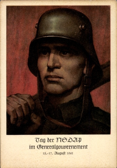 Artist Postcard Hoeck, W., Krakow, Day of the NSDAP in the General Government 1941, Wehrmacht soldier