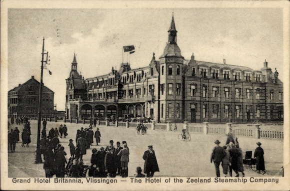 Postcard Vlissingen Zeeland, Grand Hotel Britannia, Zeeland Steamship Company