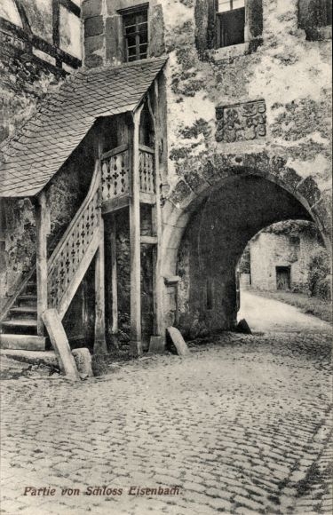 Postcard Lauterbach in Hessen, Eisenbach Castle, archway