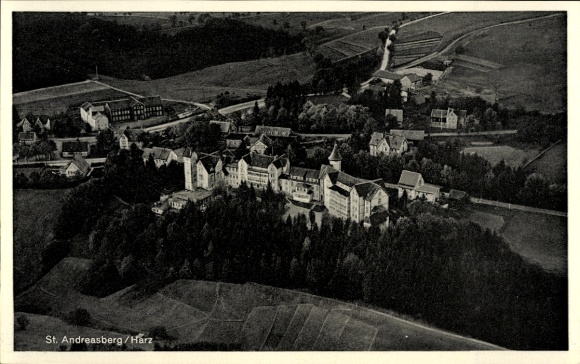 KP Sankt Andreasberg Braunlage Harz, widok na miasto, zdjęcie lotnicze