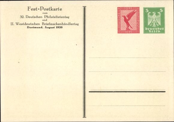 Postwaardestuk Ak PP 91 C 1 ongebruikt, 32e Filatelistendag 1926, Dortmund