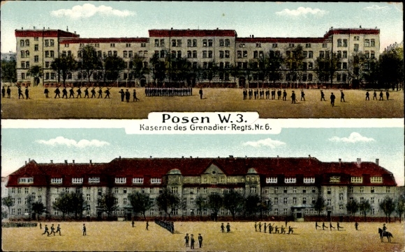 Postcard Poznań Posen, barracks of the Grenadier Regiment No. 6