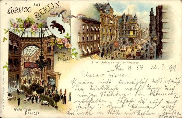 Chromo-Litho Berlin, Café Keck Passage, Friedrichstraße