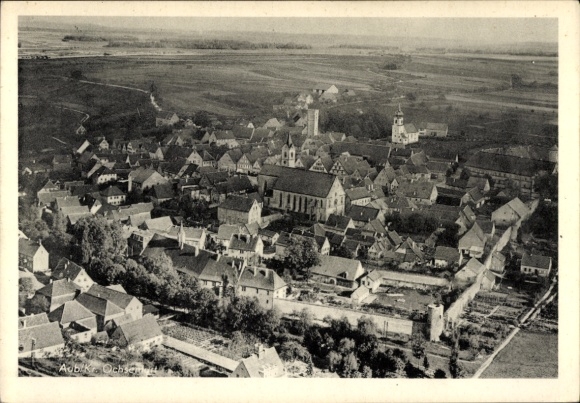 Ak Aub in Unterfranken, Fliegeraufnahme