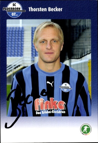 Autograph card footballer Thorsten Becker, SC Paderborn 07, autograph