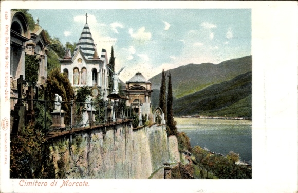 Postcard Morcote Canton Ticino, Cimitero