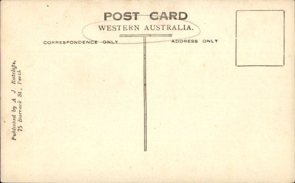 Postcard Fremantle Australia, train station, aerial photo
