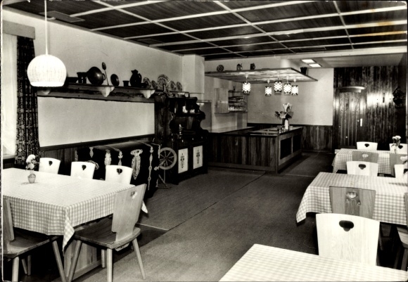 Postcard Groß Stieten in Mecklenburg, restaurant Mecklenburger Mühle, farmer&#39;s room