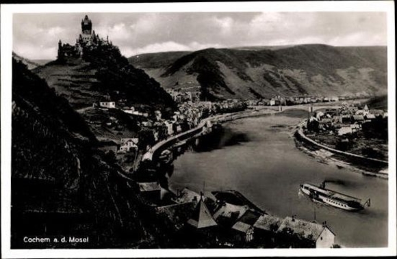 10 old PCs Cochem/Mosel and Cochem Castle in Rhineland-Palatinate, various views