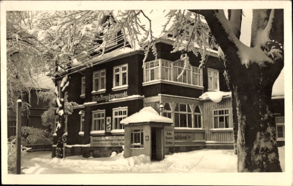 Postcard Oberhof Thuringian Forest, Villa Forget-me-not, Confectionery, Guesthouse, B. Eltner, Winter