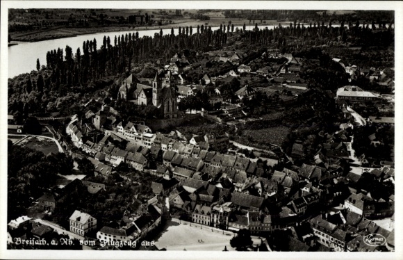 Postcard Breisach am Oberrhein, aerial photograph