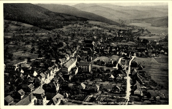 Postcard Seebach in Baden Black Forest, aerial photograph