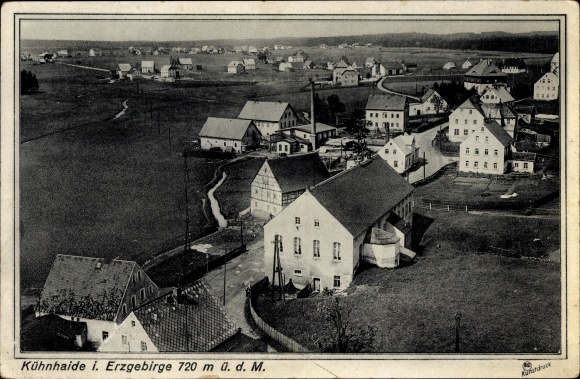 Postcard Kühnhaide Marienberg in the Ore Mountains, view of the place