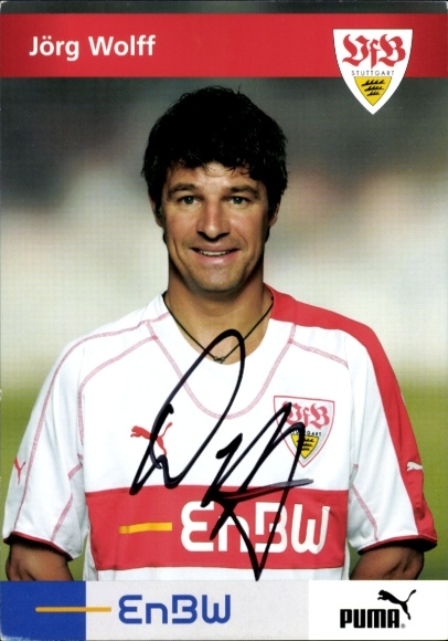Autogrammkarte Fußballer Jörg Wolff, VFB Stuttgart, Autogramm