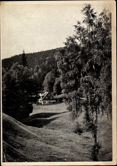 Postcard Erlbach in Vogtland, regional municipality valley, farmhouse