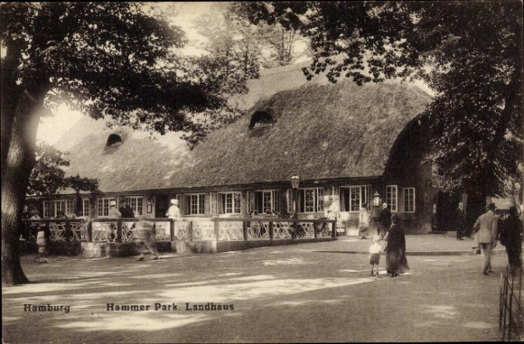 Postcard Hamburg Mitte Hamm, Hammer Park, Landhaus Coffee