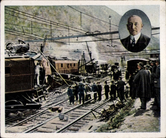 Collector's picture The Post-War Period No. 76, April 1924, Dr. Carl Helfferich, Bellinzona train accident