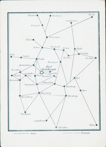 Maps Postcard Bad Brueckenau im Sinntal Unterfranken, Halle, Leipzig, Gemünden, Aschaffenburg