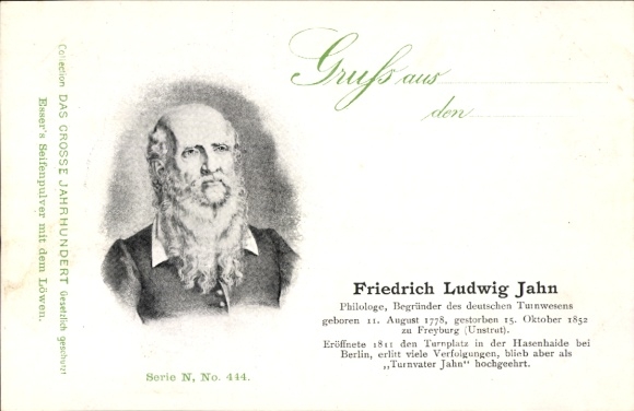 Ak Friedrich Ludwig Jahn, Begründer des deutschen Turnwesens, Reklame, Esser's Seifenpulver