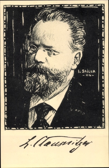 Artist Postcard Sailer, teacher Dr. Edward Clausnitzer, portrait
