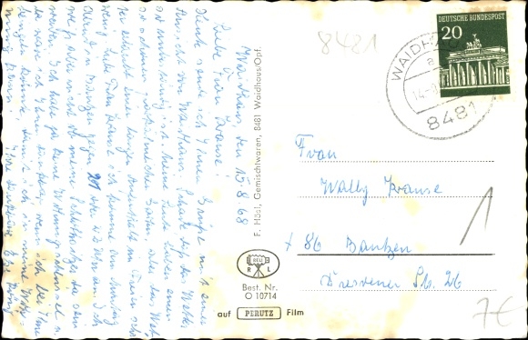 Postcard Waldhaus Kirchdorf im Wald Niederbayern, war memorial, German customs office, Czech border