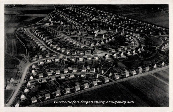 Ak Wurzelhofen Regensburg aan de Donau Opper-Palts, luchtfoto