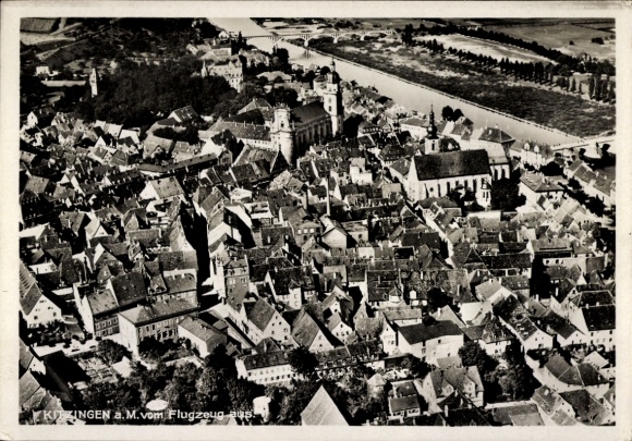 Postcard Kitzingen in Mainfranken Bavaria, from the plane