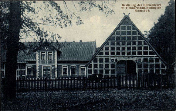 Ak Hemsloh in Nedersaksen, eigendom van de boerderijeigenaar W. Timmermann Hollmeyer