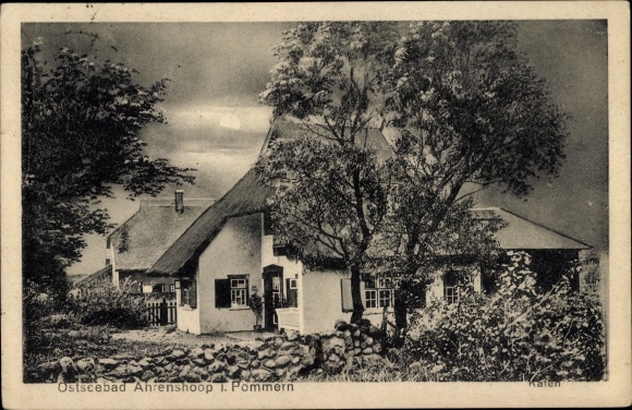 Postcard Ostseebad Ahrenshoop Fischland, residential building, Katen