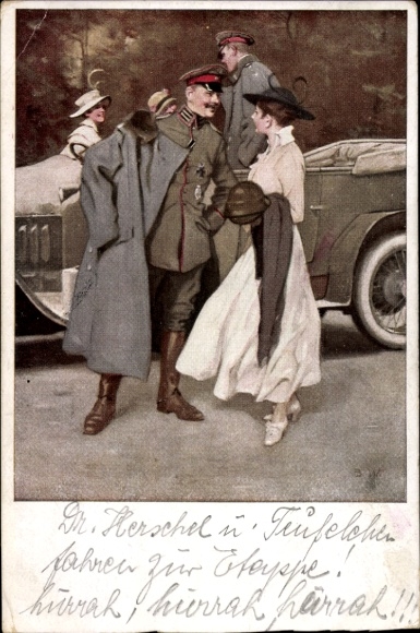 KP artystyczna Wennerberg, Bruno, Na lotnisku, Żołnierze, Młode kobiety, Samochód