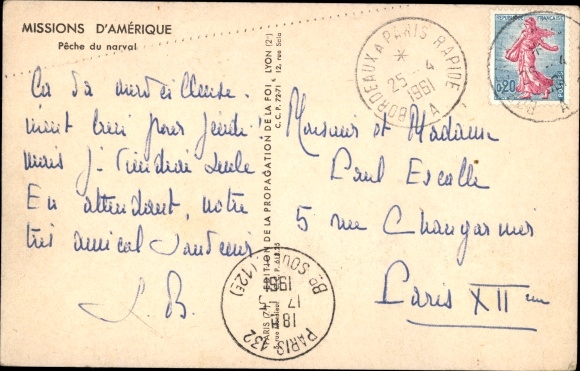 Ak Noord-Amerika, Peche du narval, Fischer, Narwhal, Missions d'Amerique