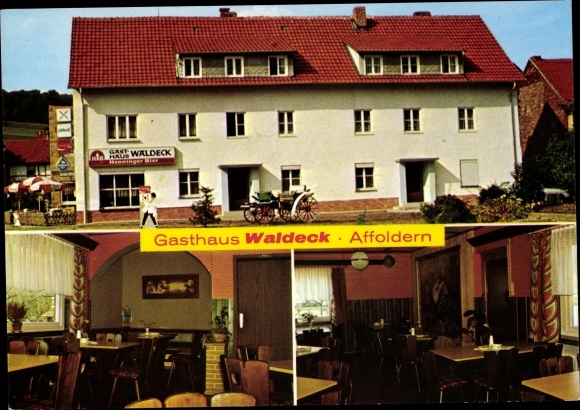 Postcard Affoldern Edertal Hesse, Inn Waldeck
