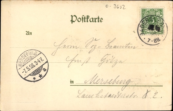 Chromo-Litho Badersleben Huy in Saxony Anhalt, total view, on the market square, German house, sugar factory