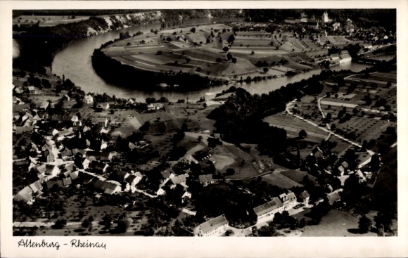 Ak Altenburg Jestetten am Hochrhein Baden, Fliegeraufnahme