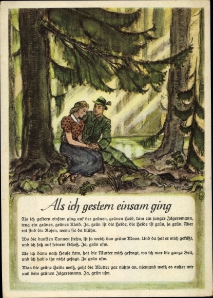 Song AK When I went lonely yesterday, hunter and woman are sitting in the forest