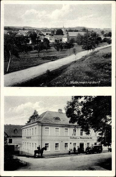 PC Volkmannsdorf Thuringia, locality, inn at the Weimarischer Hof, owned by Walter Poser