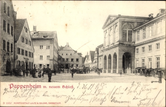 KP Pappenheim w Środkowej Frankonii, parcela pod nowym zamkiem, karczma, sklep, powozy