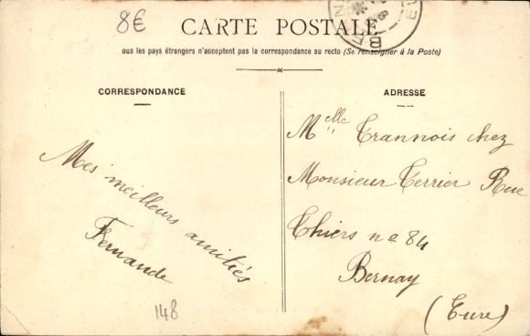 Postcard Les Baquets Manneville Eure, Place de la Cite