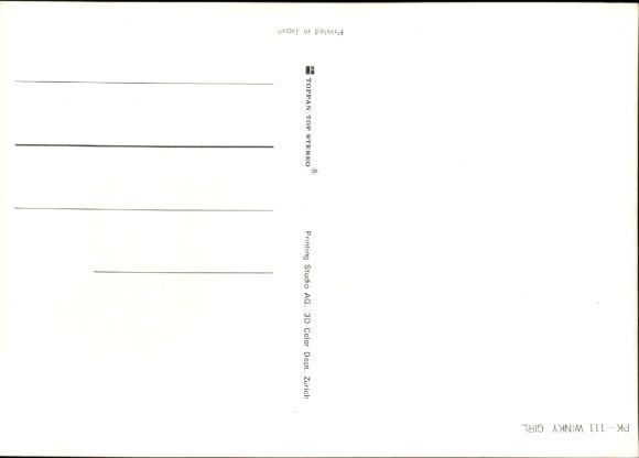 3D Postcard Winking Asian, Fan