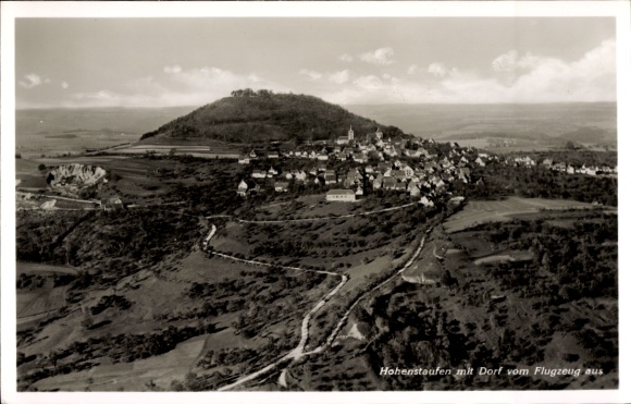 Postcard Hohenstaufen Göppingen in Württemberg, aerial photograph